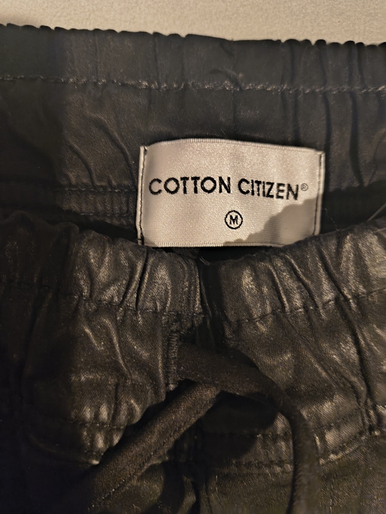 Cotton Citizen Pants - Cotton Citizen Black Faux Leather Drawstring Waist Pants